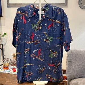 Pataloha Men's Navy and Red Tropical Shirt limited edition 2003